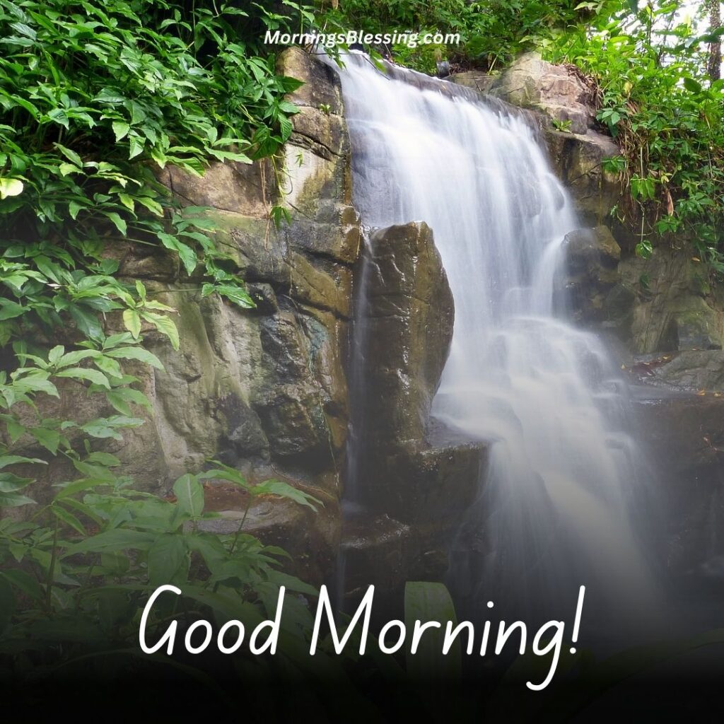 good morning nature waterfall image