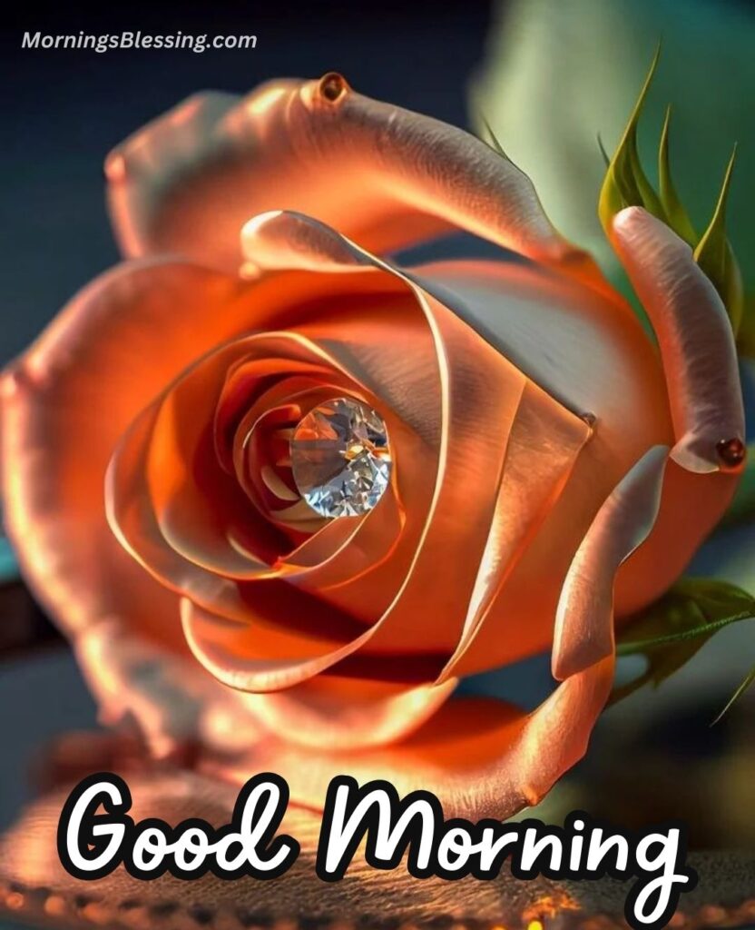 good morning diamond rose image