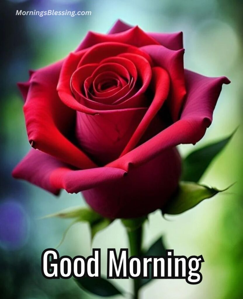 good morning romantic rose image