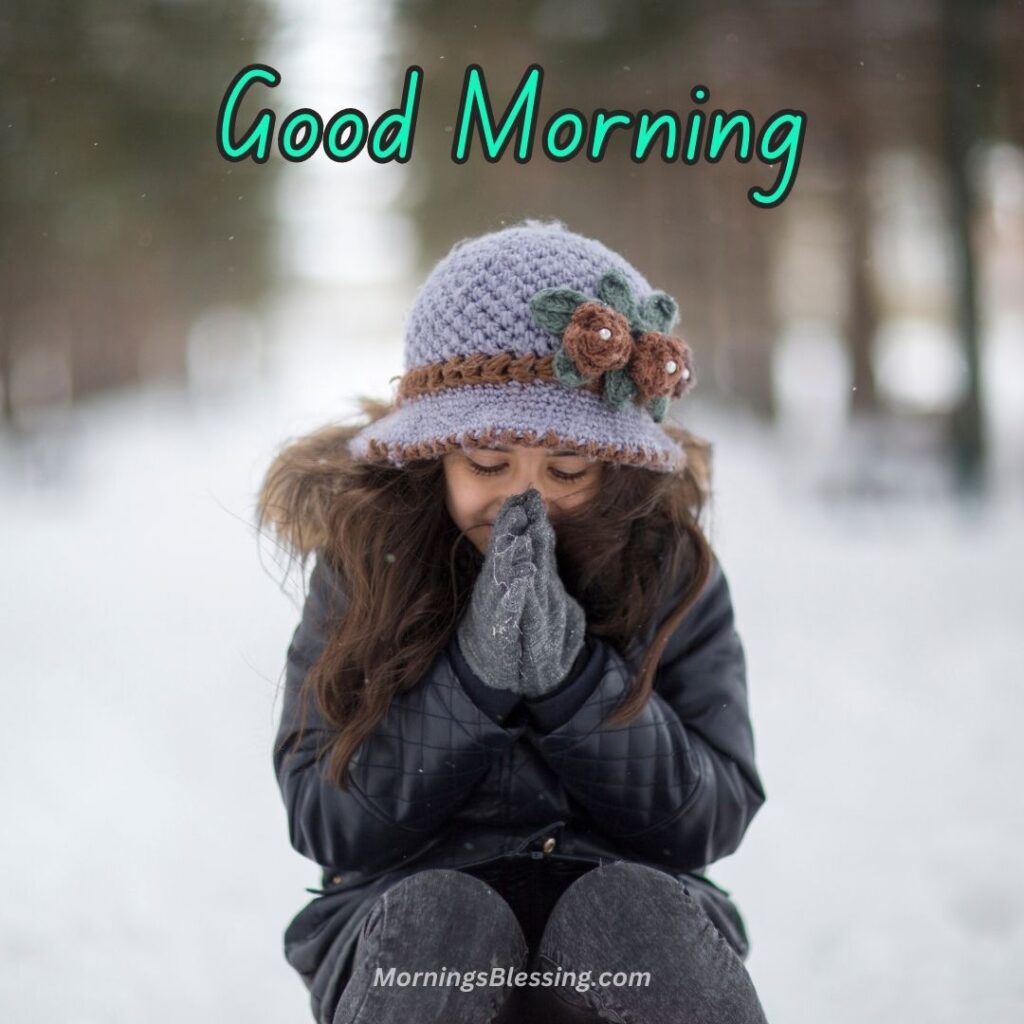 good morning winter with girl