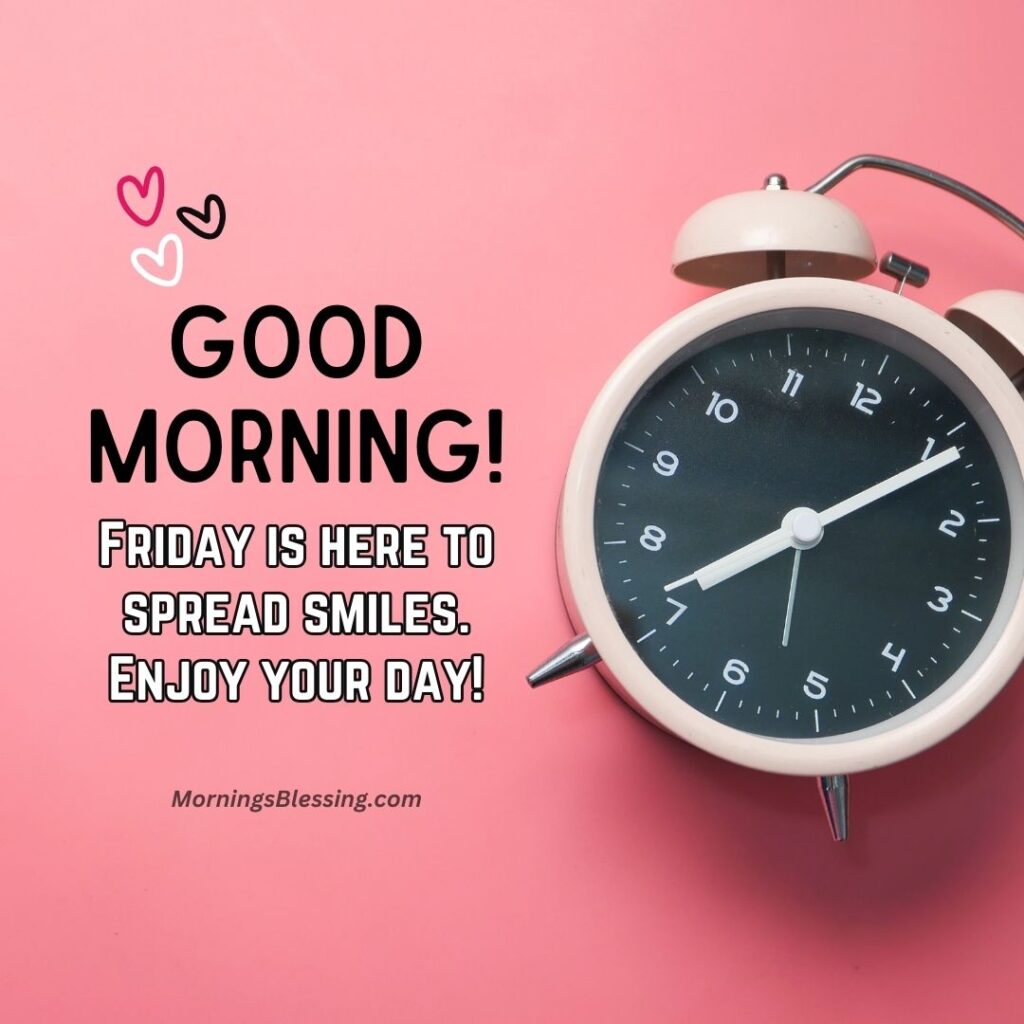 good morning friday alarm clock image